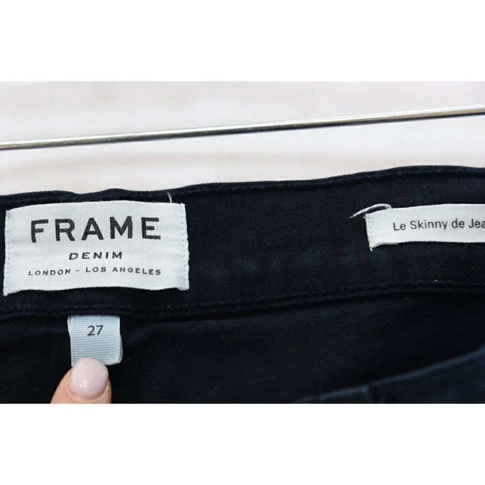Frame Sz 27 Jeans Jeanne Le Skinny Deep Blue Dive Ankle Stretch Dark Wash Denim